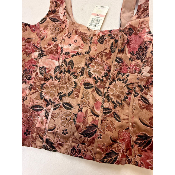Bandolino Y2K Coquette Corset Top Floral Lace Fairycore Romantic Grunge‎ Sz 10 - Picture 3 of 11